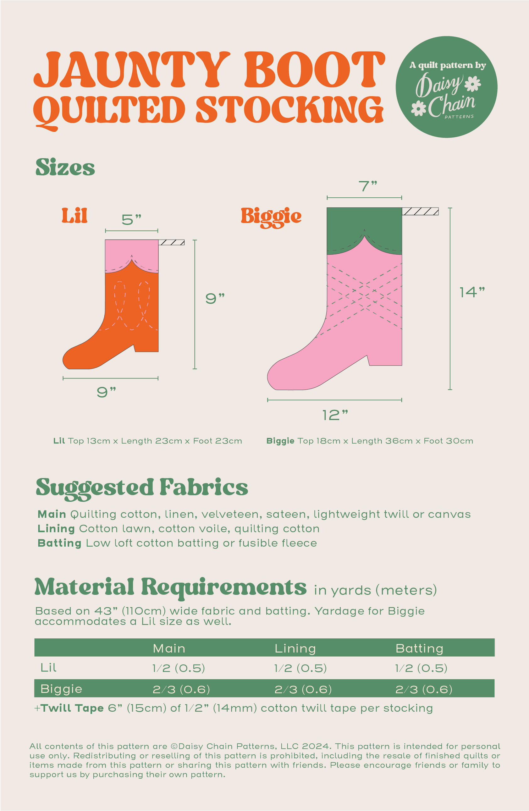 Jaunty Boot Quilted Stocking PDF Pattern Daisy Chain Patterns jaunty-boot-quilted-stocking-pdf-pattern-daisy-chain-patterns